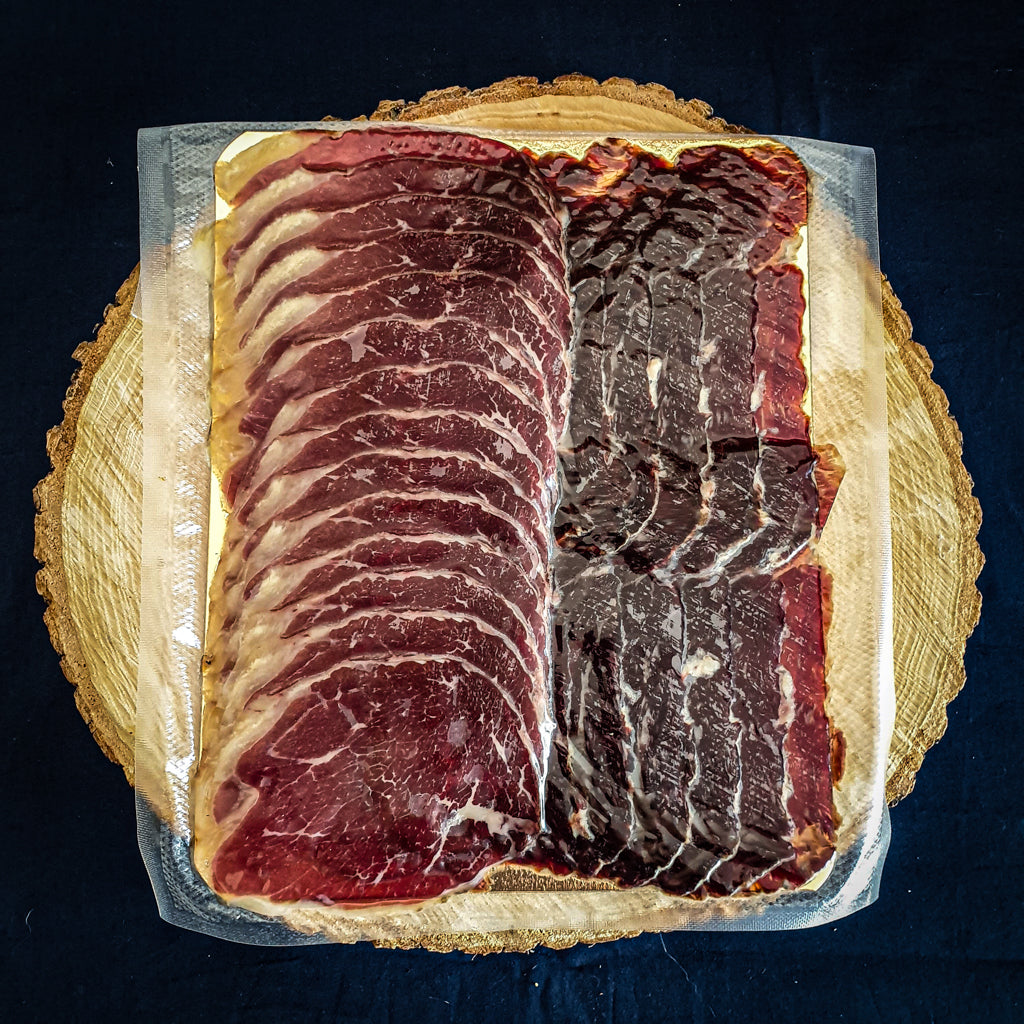 Planche ibérique mixte salaisons ibériques plateaux charcuteries jambon tranches jambon Espagnol apéro apéritif jambon cecina