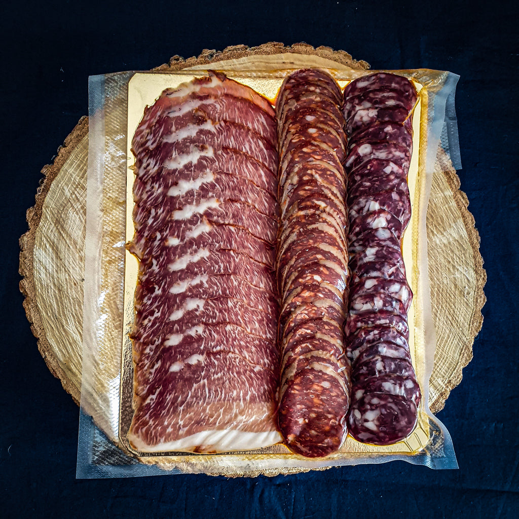 Planche ibérique mixte salaisons ibériques plateaux charcuteries jambon tranches jambon Espagnol apéro apéritif jambon cecina