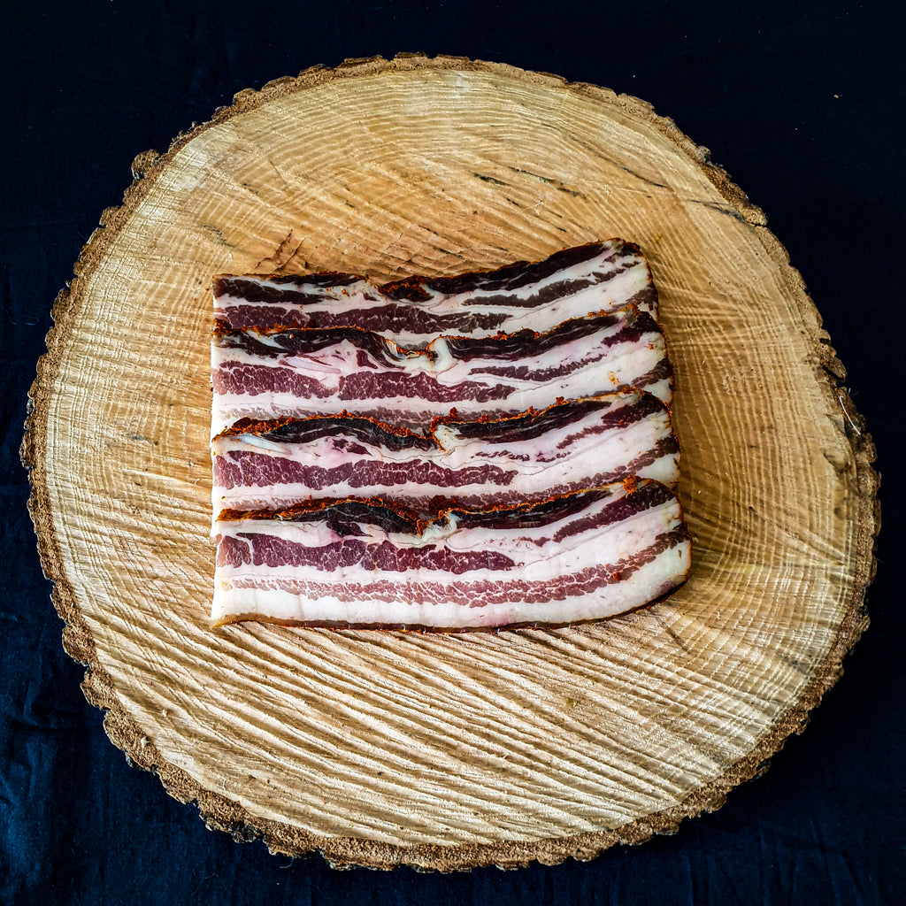 Pancetta ibérique marinée salaisons ibériques plateaux charcuteries jambon tranches jambon Espagnol