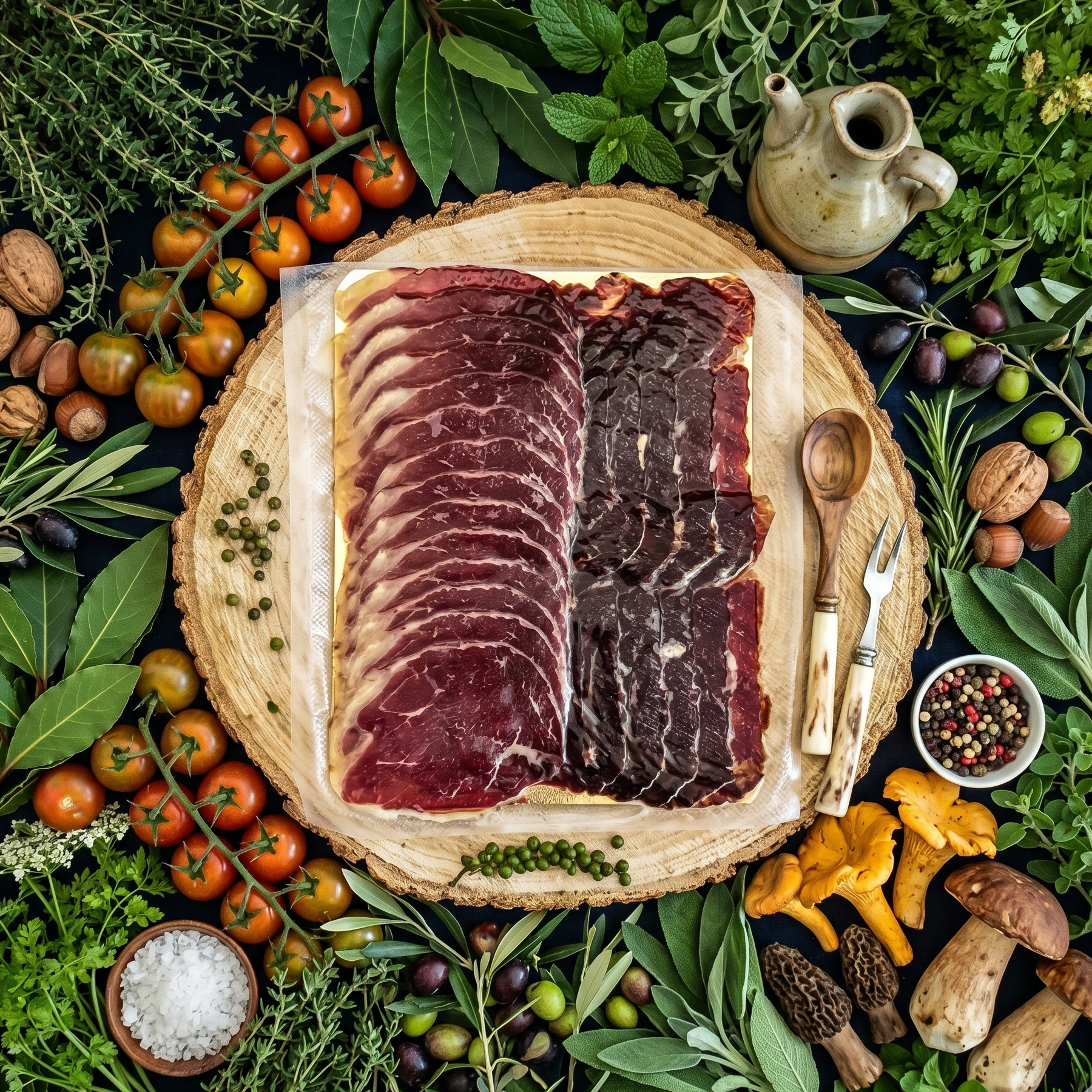 Planche ibérique mixte  salaisons ibériques plateaux charcuteries jambon tranches jambon Espagnol apéro apéritif jambon cecina 