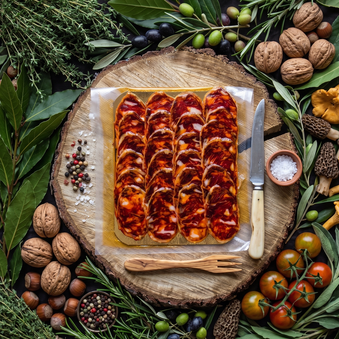 Chorizo iberico bellota salaisons ibériques plateaux charcuteries jambon tranches jambon Espagnol
