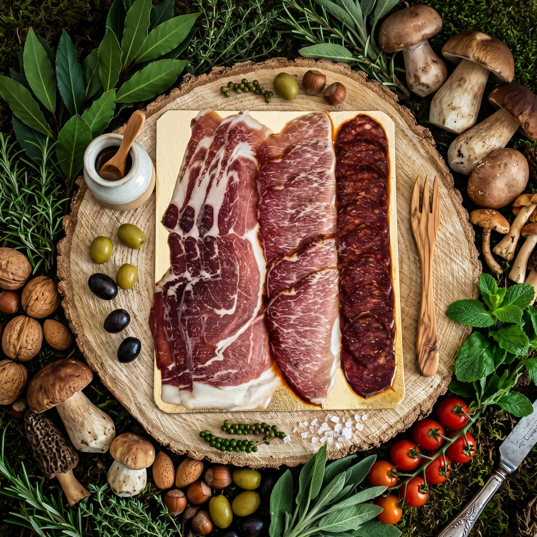 Planche ibérique mixte  salaisons ibériques plateaux charcuteries jambon tranches jambon Espagnol apéro apéritif jambon cecina 