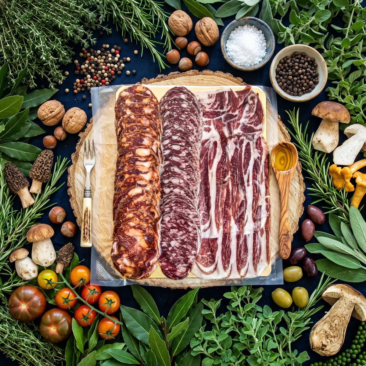 Planche ibérique mixte  salaisons ibériques plateaux charcuteries jambon tranches jambon Espagnol apéro apéritif jambon bellota