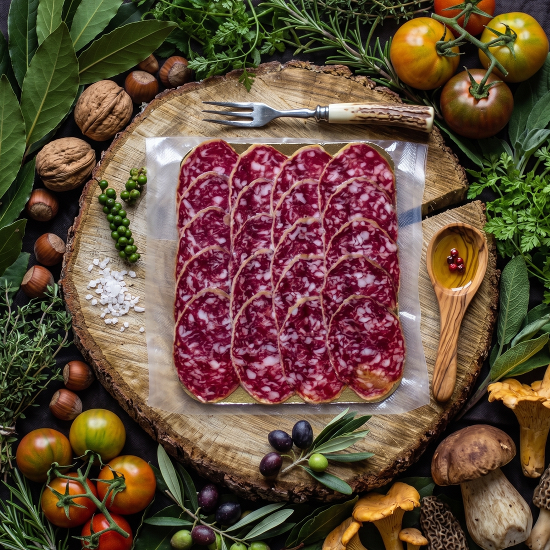 Saucisson iberico bellota  salaisons ibériques plateaux charcuteries jambon tranches jambon Espagnol 