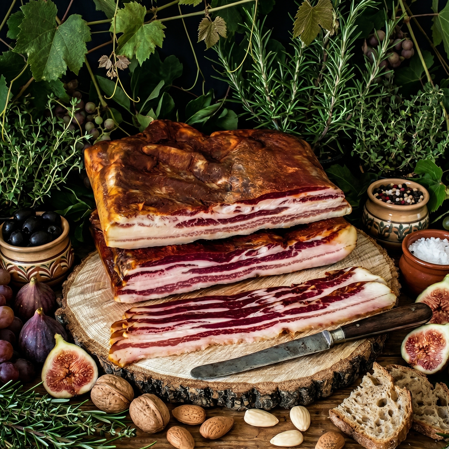 Pancetta ibérique ventrèche salaisons ibériques plateaux charcuteries jambon tranches jambon Espagnol 