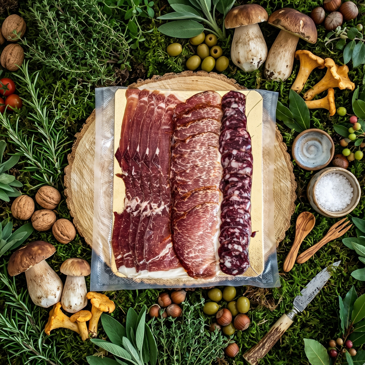 Planche ibérique mixte  salaisons ibériques plateaux charcuteries jambon tranches jambon Espagnol apéro apéritif jambon cecina 