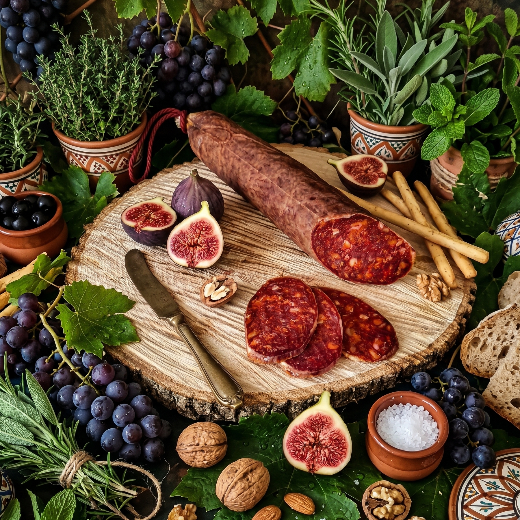 Chorizo  fermier salaisons ibériques plateaux charcuteries jambon tranches jambon Espagnol