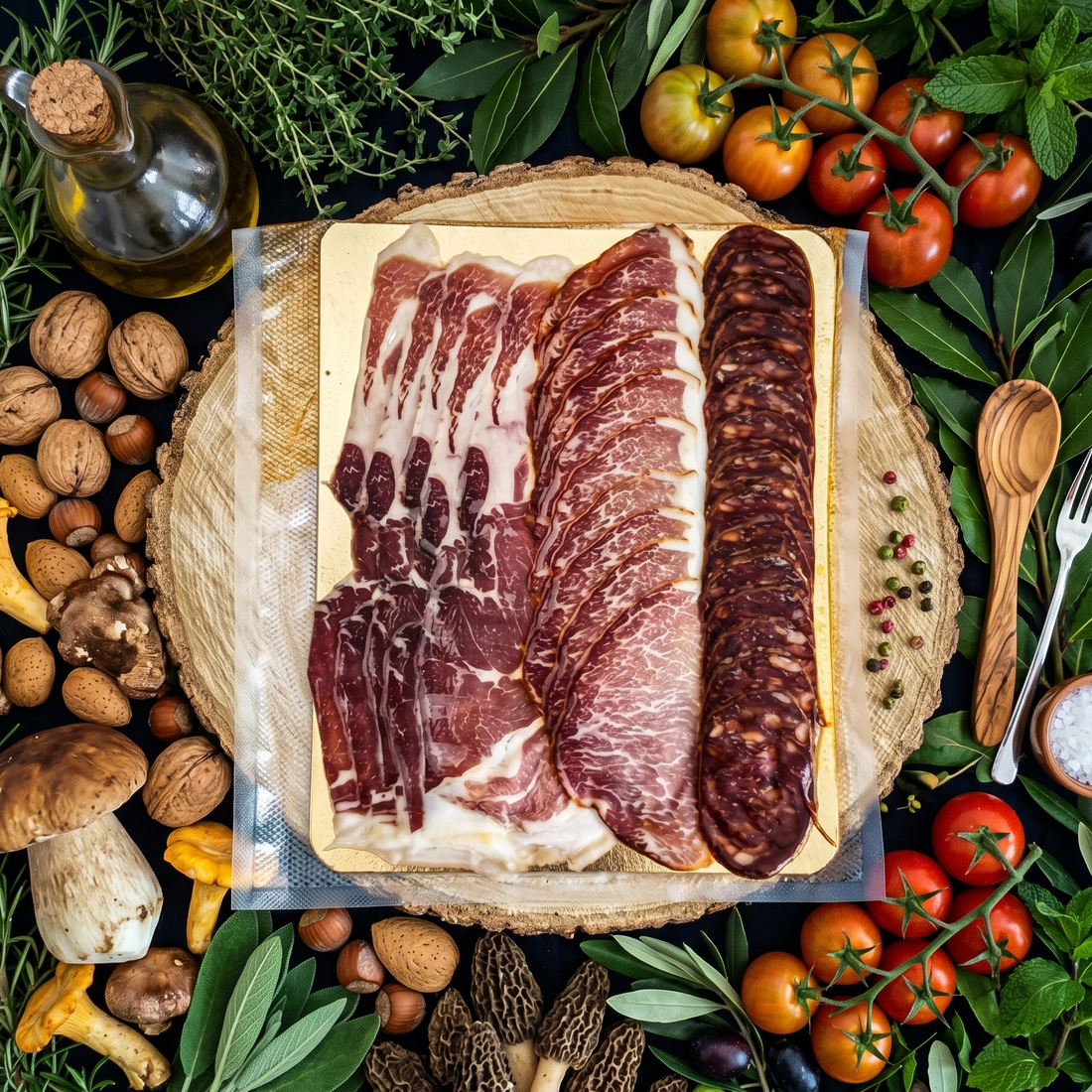 Planche ibérique mixte  salaisons ibériques plateaux charcuteries jambon tranches jambon Espagnol apéro apéritif jambon cecina 