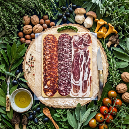 Planche ibérique mixte  salaisons ibériques plateaux charcuteries jambon tranches jambon Espagnol apéro apéritif jambon bellota