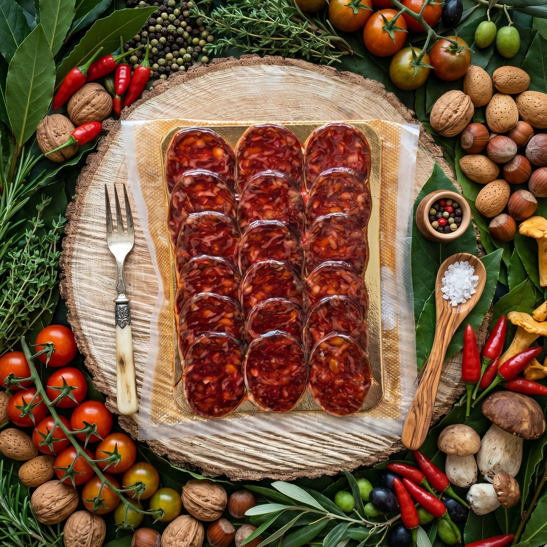 chorizo ibérique fort piquant salaisons ibériques plateaux charcuteries jambon tranches jambon Espagnol