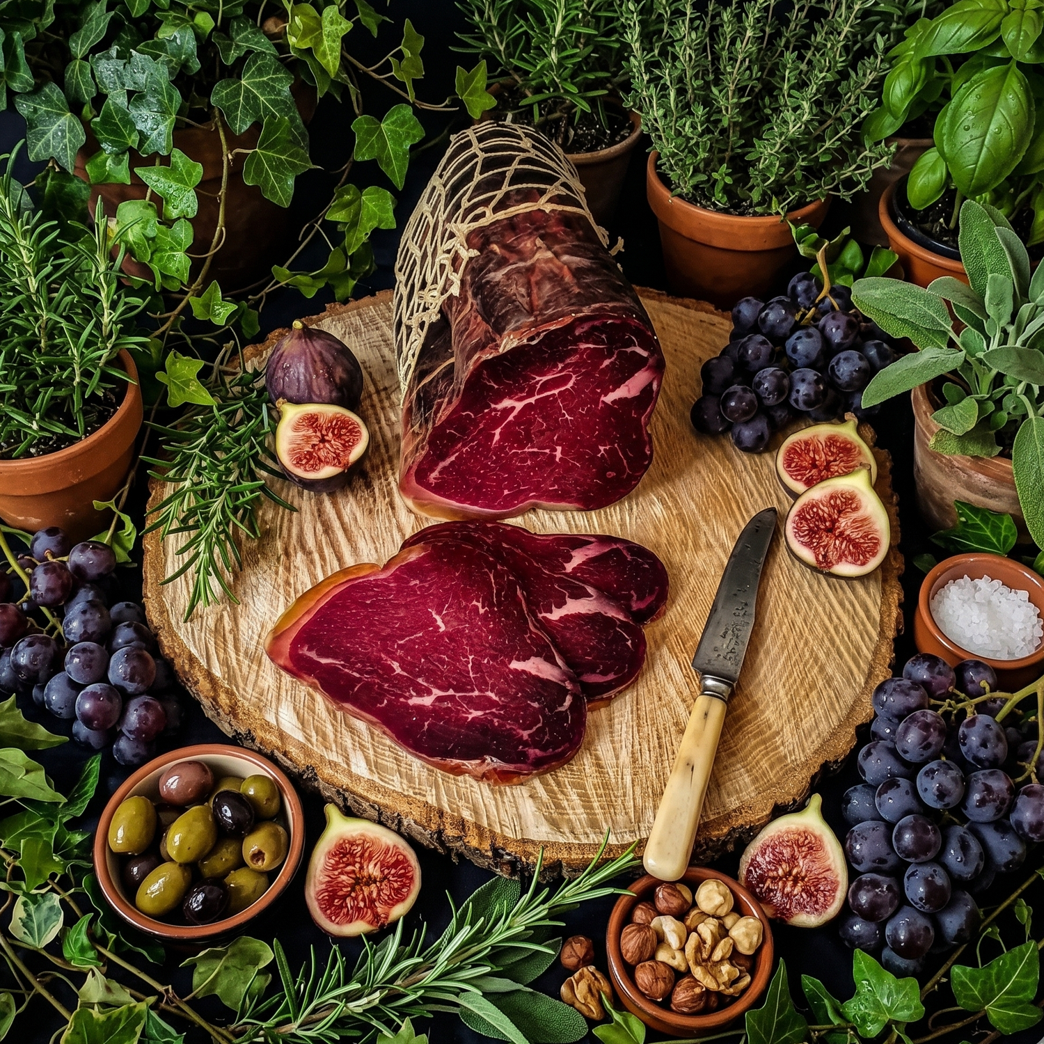 Filet de bœuf séché salaisons ibériques plateaux charcuteries jambon tranches jambon Espagnol