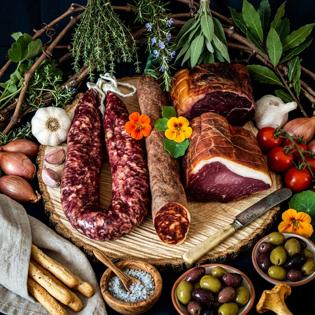 salaisons ibériques plateaux charcuteries jambon tranches jambon Espagnol