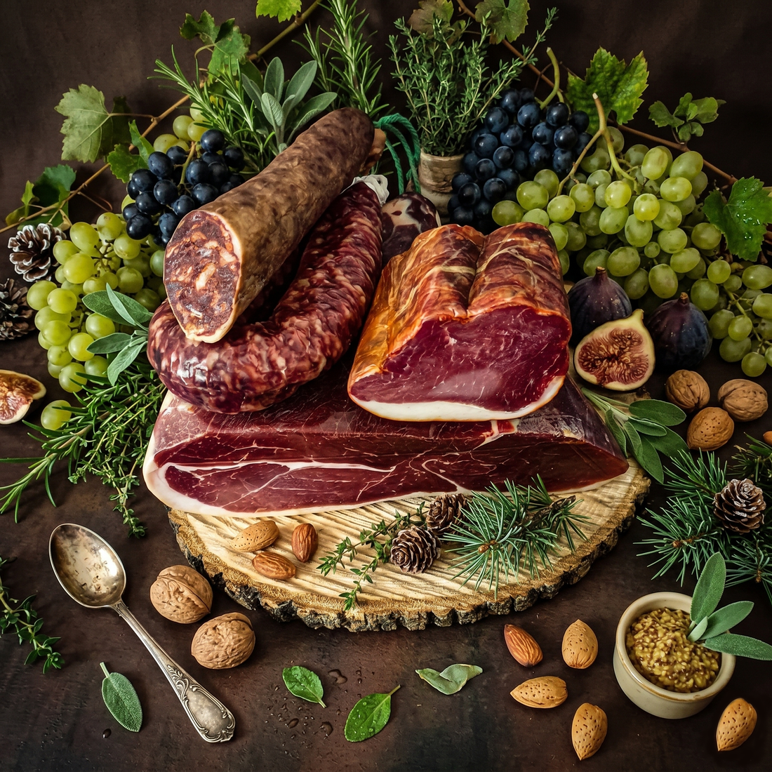 salaisons ibériques plateaux charcuteries jambon tranches jambon Espagnol